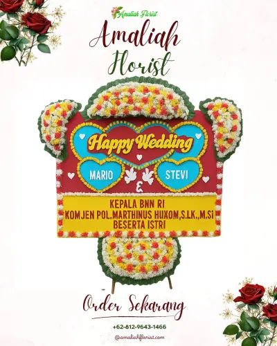 Karangan Papan Bunga Pernikahan di Cipaganti
